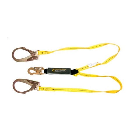 Gf Protection Guardian 01231, 6' Double Leg External Shock Lanyard Steel Rebar Hook 1231